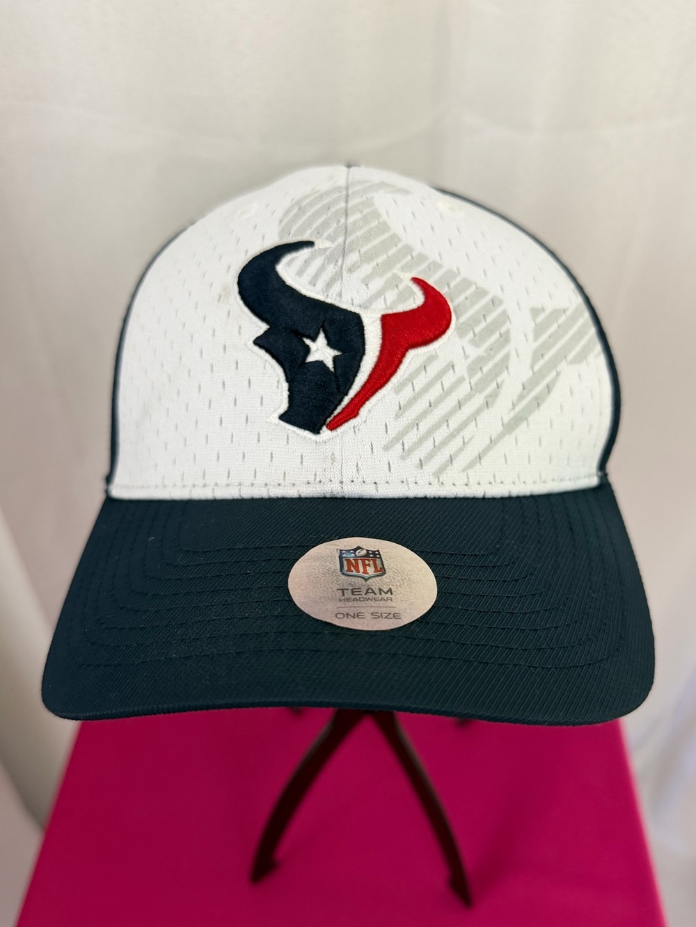 Houston Texans White and Navy Team Velcro Back Cap by NFL Team NWT